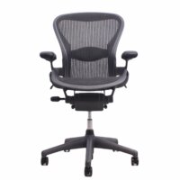 Refurbished Herman Miller Aeron Chair - Black Size C fixed arm