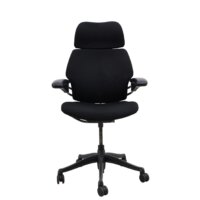 Refurbished Humanscale highback Freedom black fabric task chair